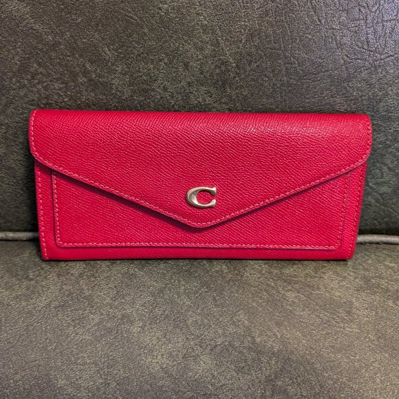 Coach Wyn Small Wallet — Red Leather with Gold Hardware — Like New - Picture 1 of 4